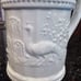 Vintage Ivory Ceramic Peacock Water Pitcher