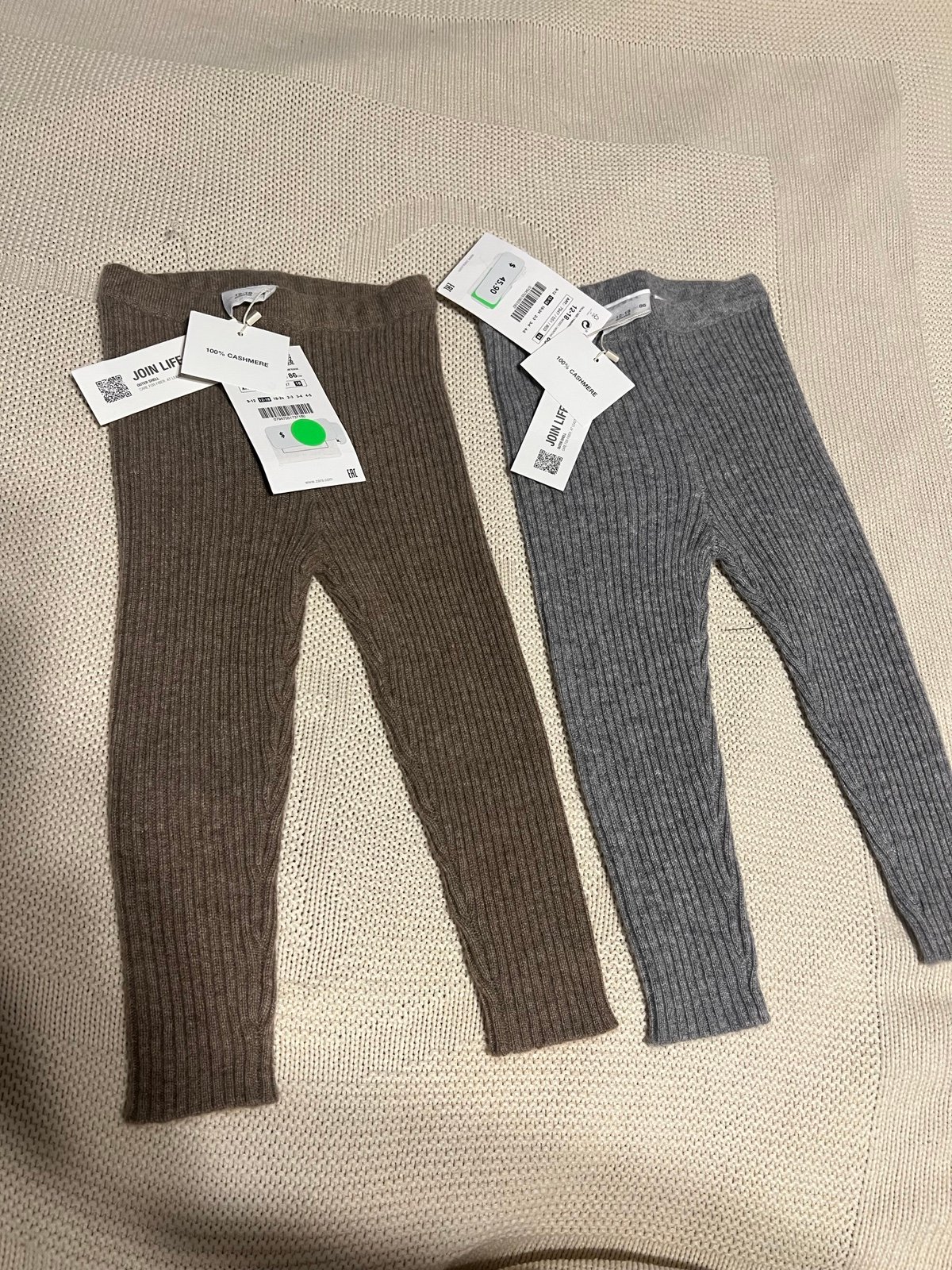 zara new 2 pair of cashmere leggings