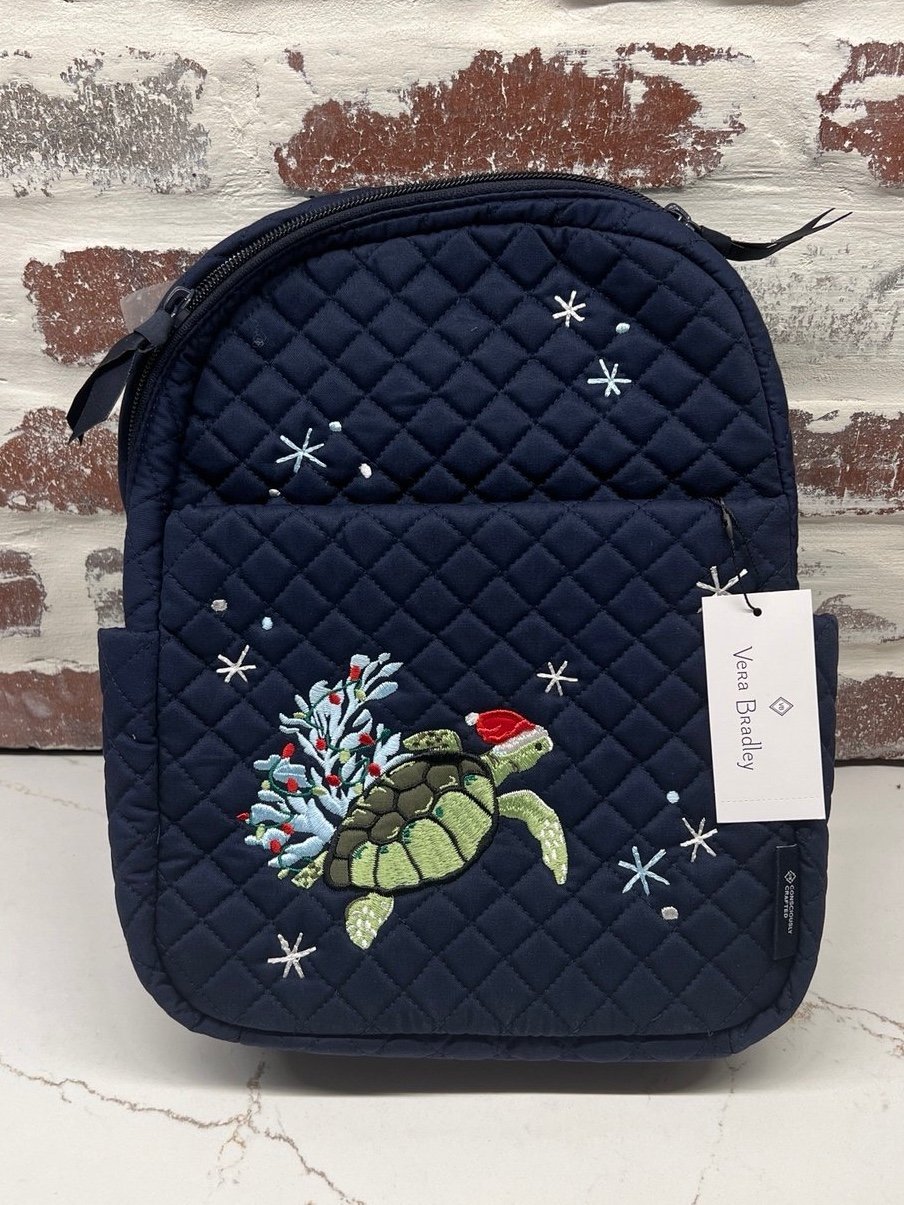 Vera Bradley Small backpack Santa turtle NWT