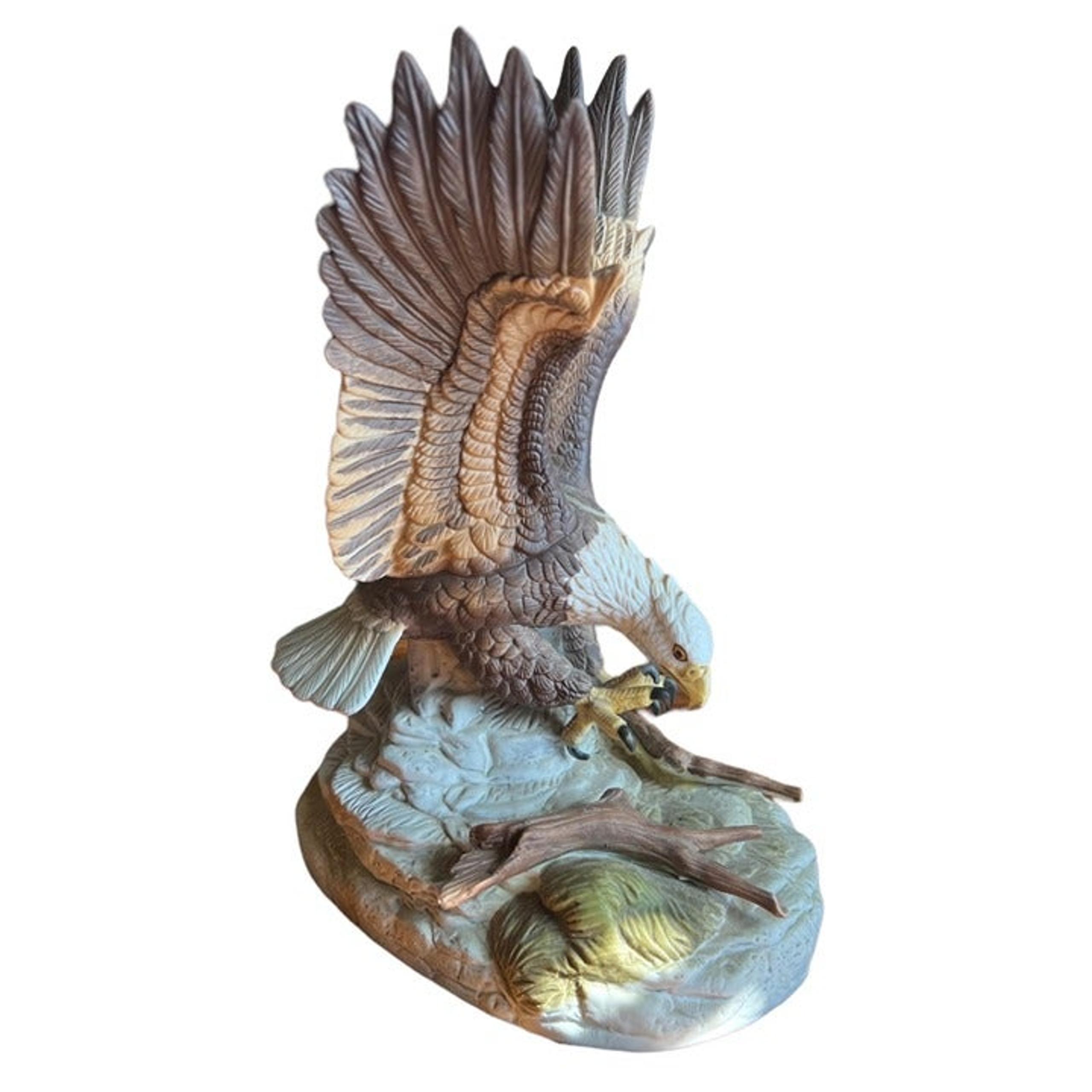 Vintage Ceramic Bald Eagle Statue