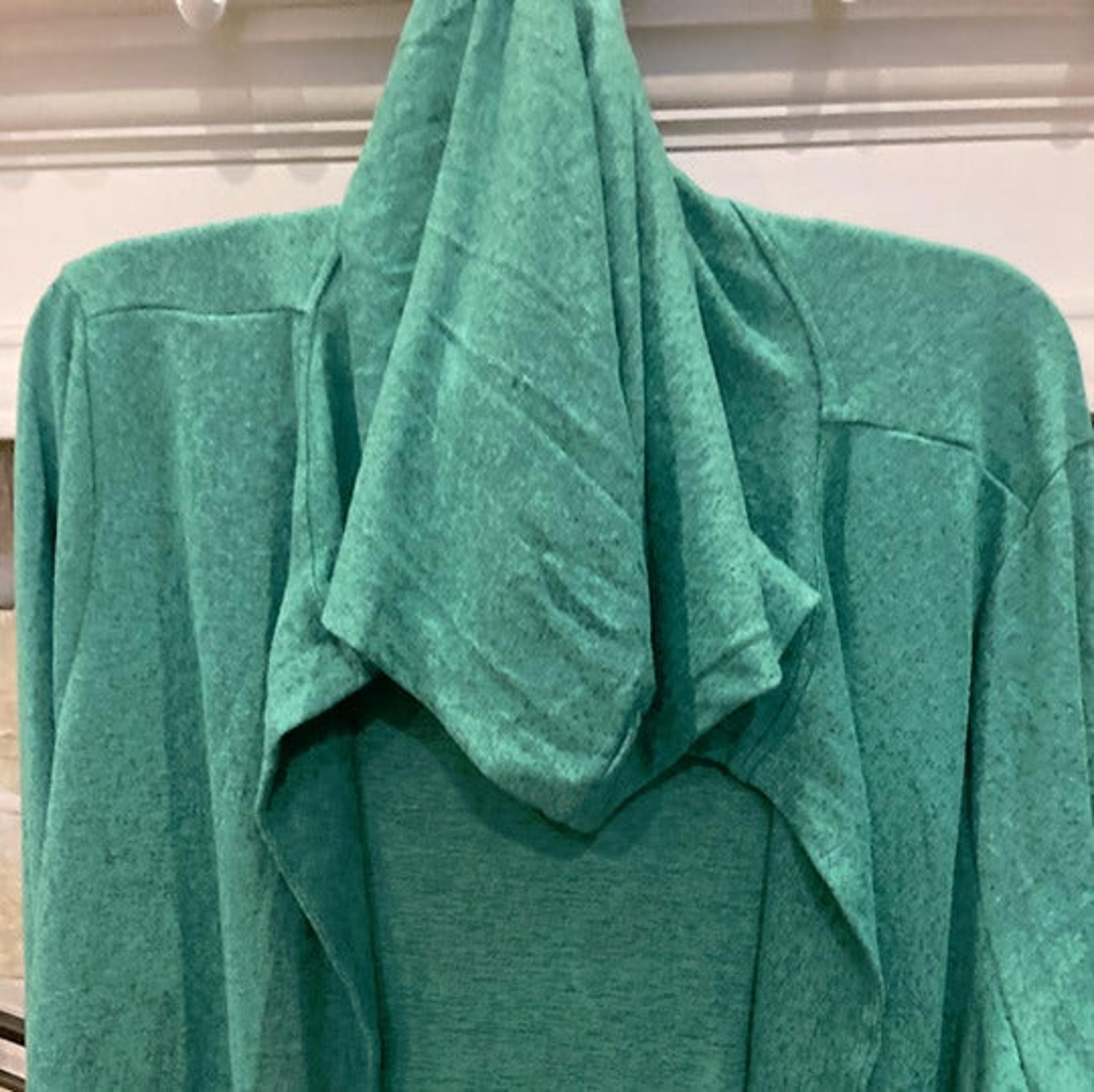 NEW Womens BEAUTIFUL GREEN Size 4XL PLUS Vintage Boho Hooded Coat Cape Sweater