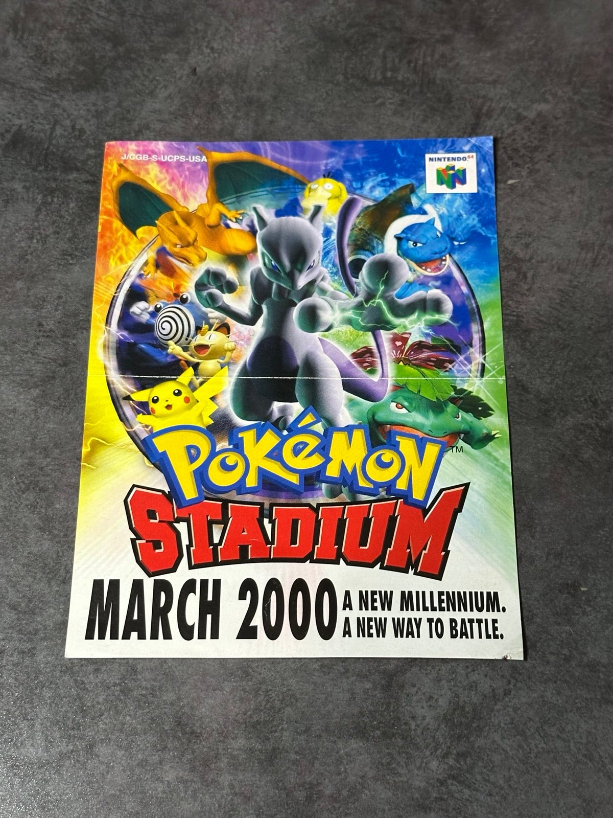 Pokemon Stadium Rare 1999 Red Blue Yellow INSERT ONLY J/CGB-S-UCPS-USA