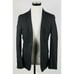 asos Mens 36R Sport Coat Black Poly Blend One Button Lined Vented