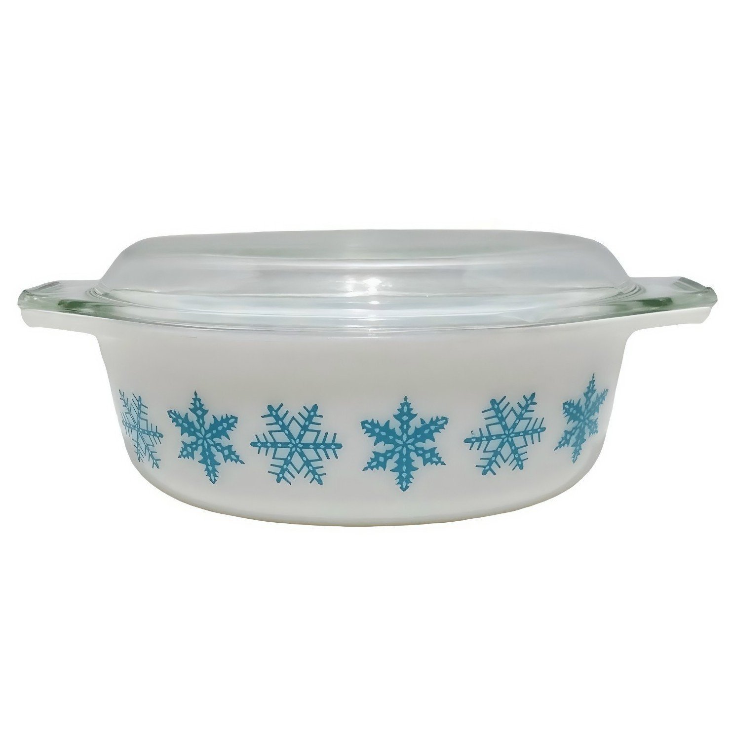 VINTAGE PYREX 043 1.5 QT SNOWFLAKE CASSEROLE DISH WITH LID