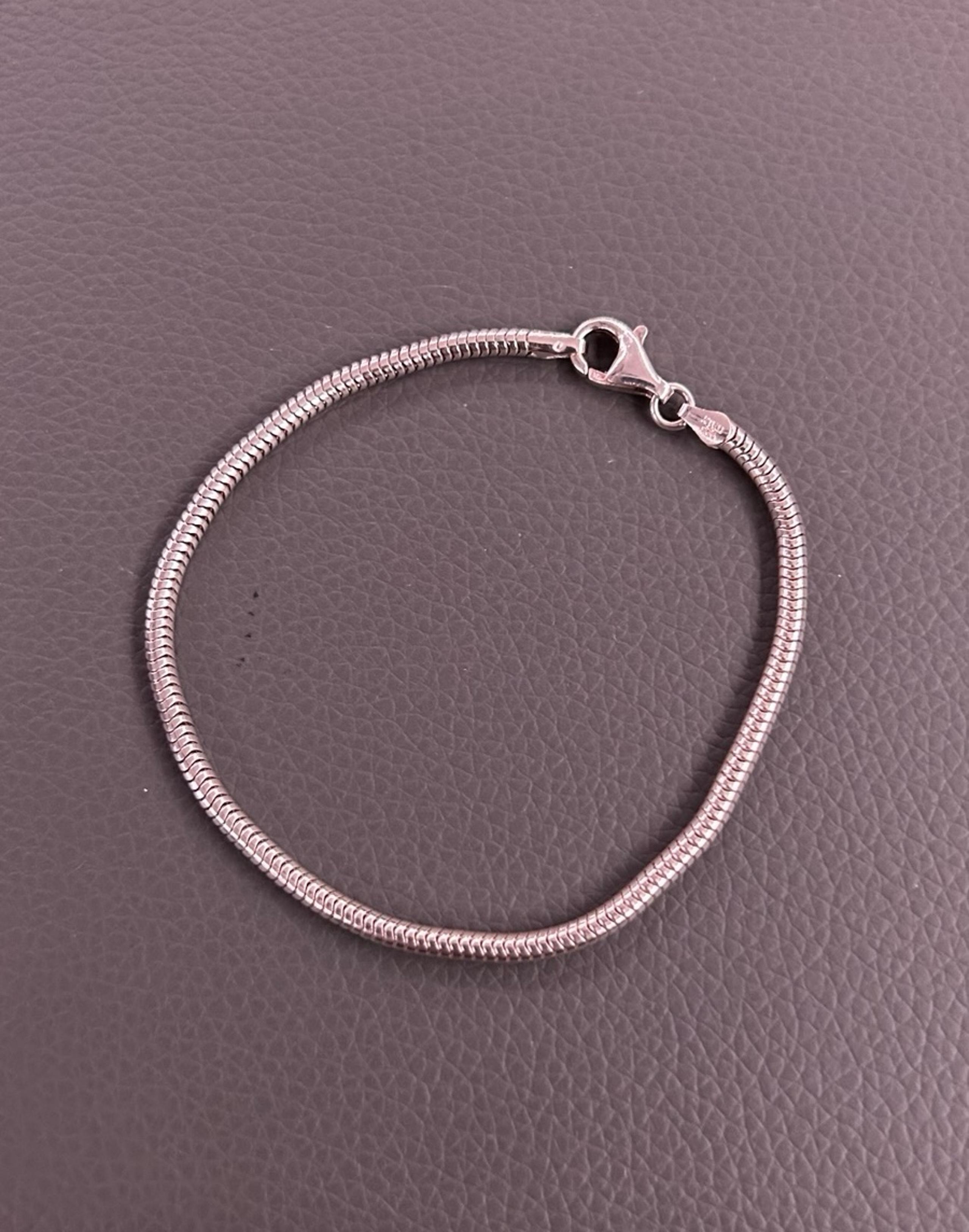 Sterling sliver snake chain charm bracelet