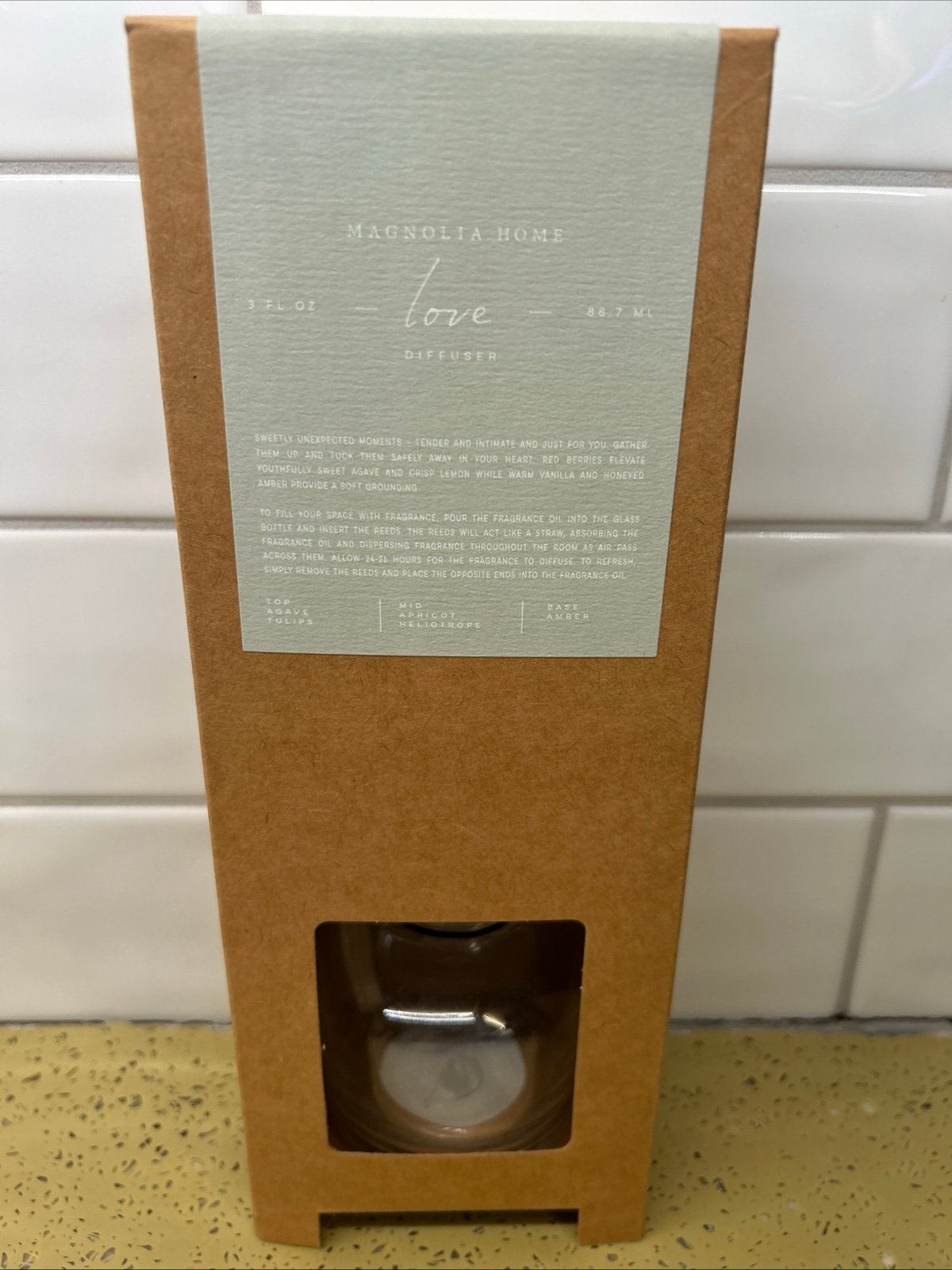 Magnolia Home Love 3oz Diffuser Agave Tulips Apricot Heliotrope Amber Intimate