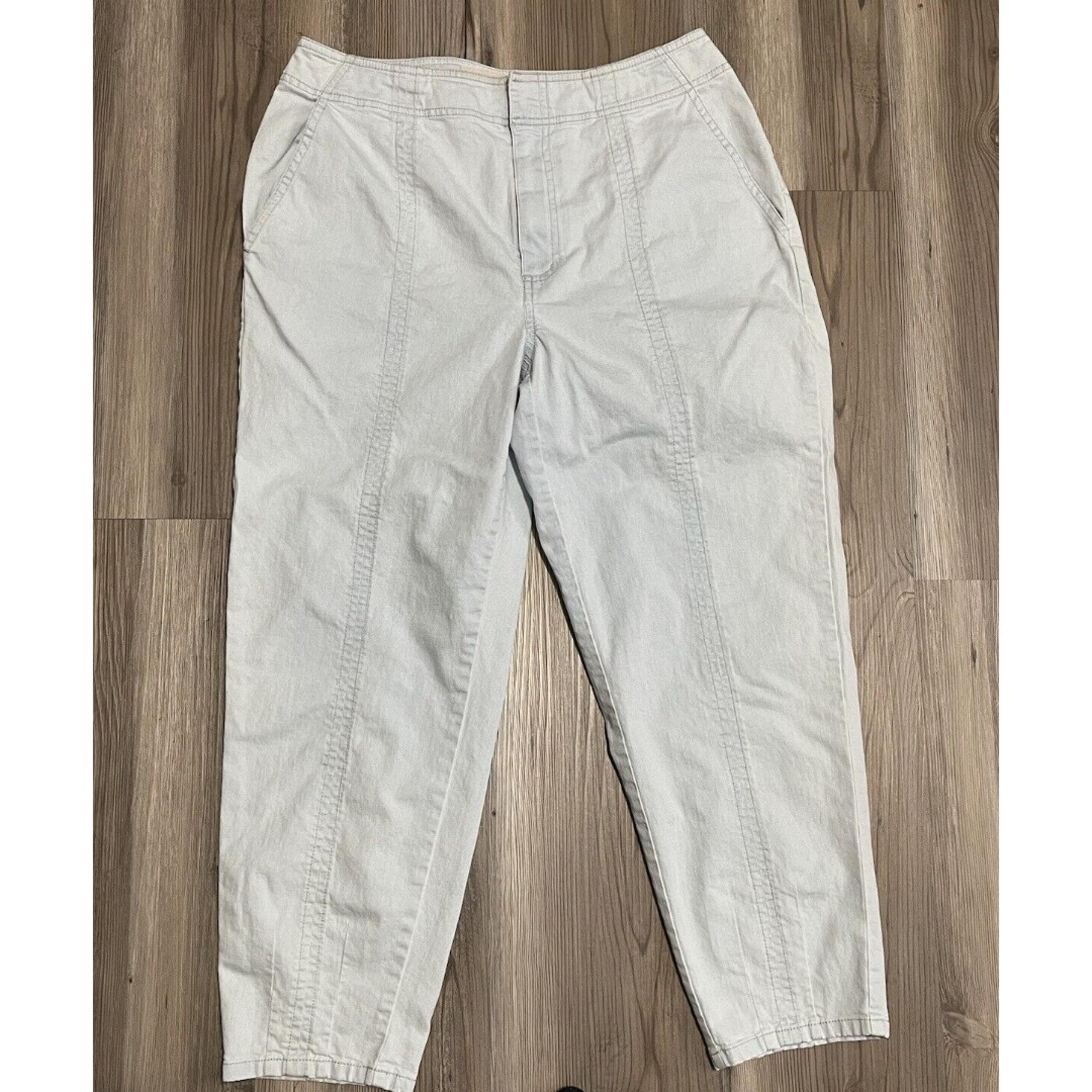 Soft Surroundings Womens Size S Stretch Capri Pants Light Blue Pockets