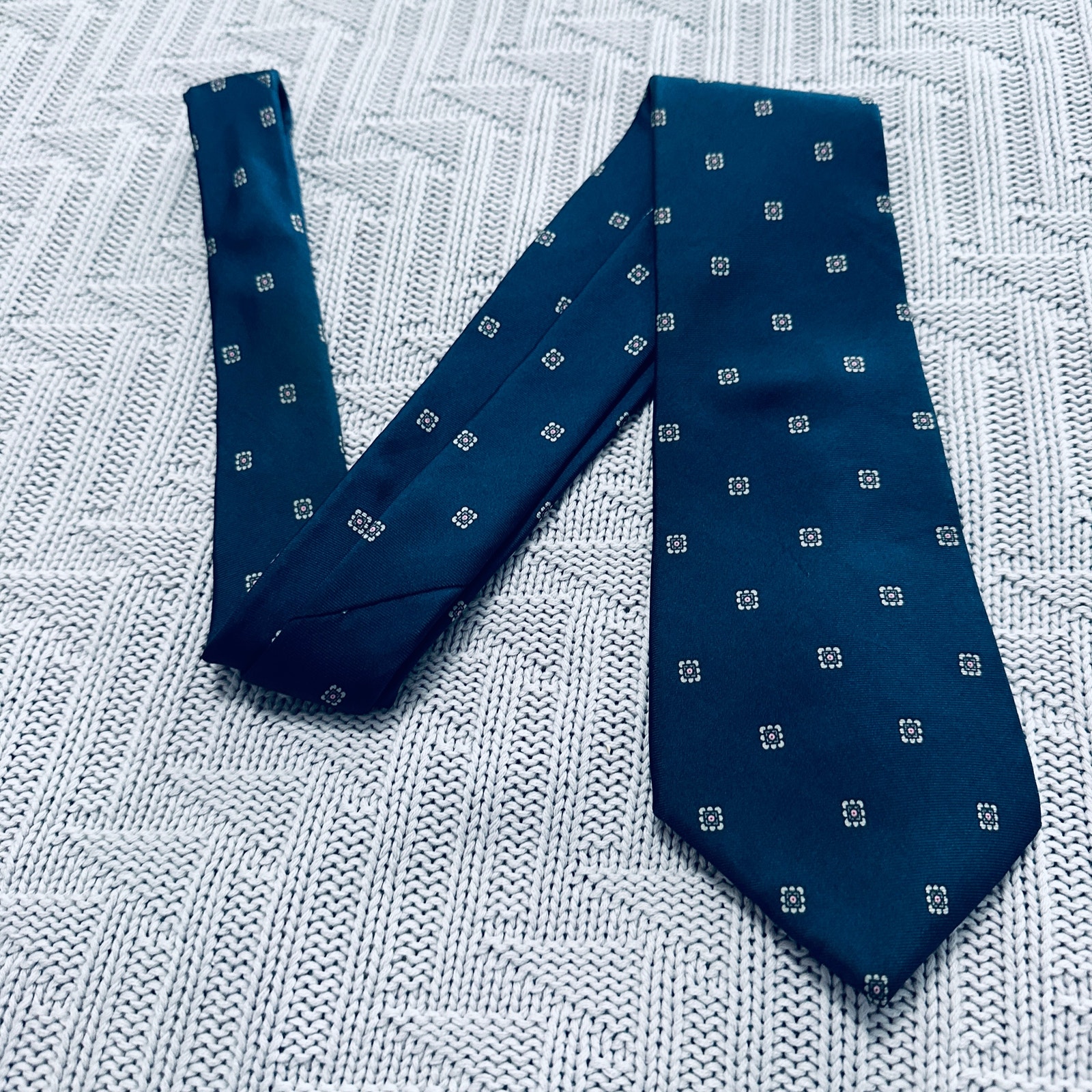 Vintage Halston blue silk tie
