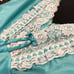 Vintage Glencraft Aqua Blue Lace Peplum Chemise Camisole Tank Lingerie Top