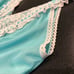 Vintage Glencraft Aqua Blue Lace Peplum Chemise Camisole Tank Lingerie Top