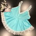 Vintage Glencraft Aqua Blue Lace Peplum Chemise Camisole Tank Lingerie Top