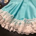 Vintage Glencraft Aqua Blue Lace Peplum Chemise Camisole Tank Lingerie Top