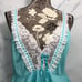 Vintage Glencraft Aqua Blue Lace Peplum Chemise Camisole Tank Lingerie Top