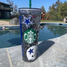 Starbucks snowglobe tumbler cowboys