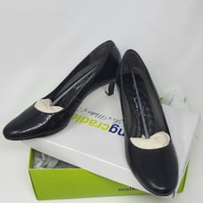 Walking Cradles Patent Leather Snakeskin Heels
