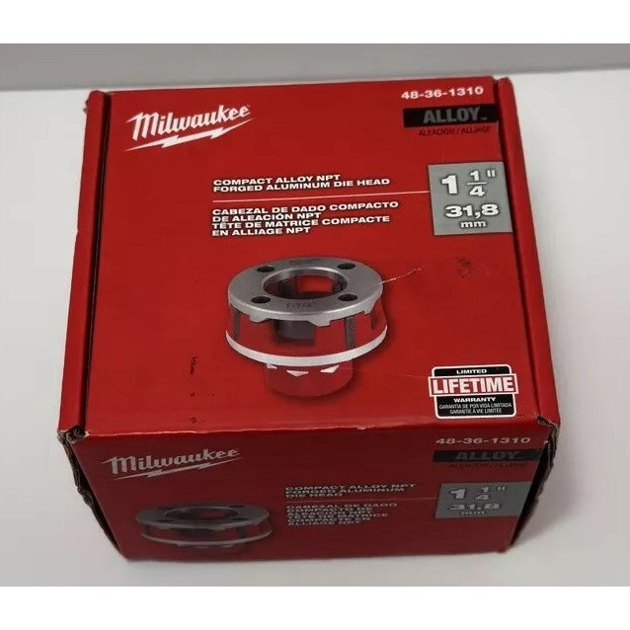 Milwaukee 48-36-1310 1-1/4" Alloy NPT Aluminum Die Head - Brand New
