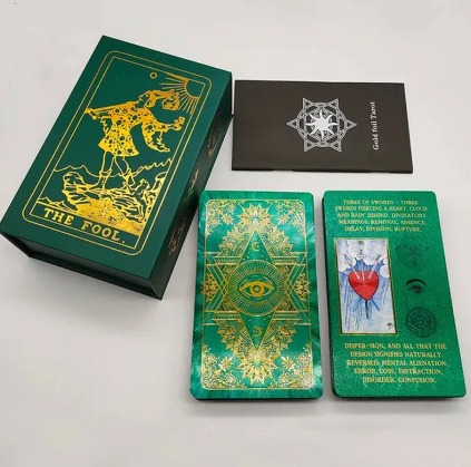 New Rider Deck Gold Foil Tarot Cards Mysterious Board Game Terrific Divination O