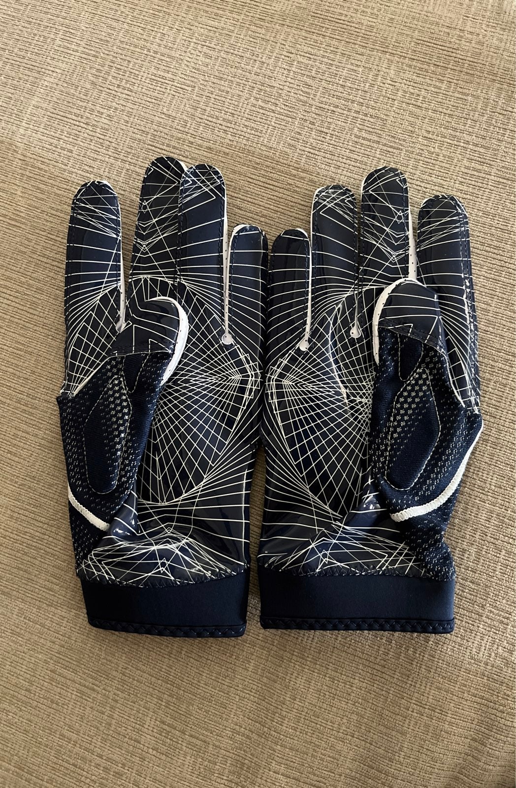 Nike 2X adult navy blue and white receiver gloves brand new never used