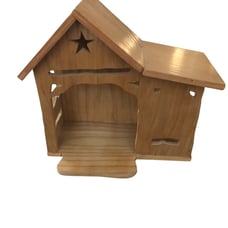Vintage Crèche Handcrafted Natural finish. Beautiful. Heavy wood. 12x13x6