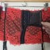 NWT Cacique Lane Bryant 18 20 Garter Belt Red Black Lace Bows Hook Eye Lingerie