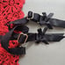 NWT Cacique Lane Bryant 18 20 Garter Belt Red Black Lace Bows Hook Eye Lingerie