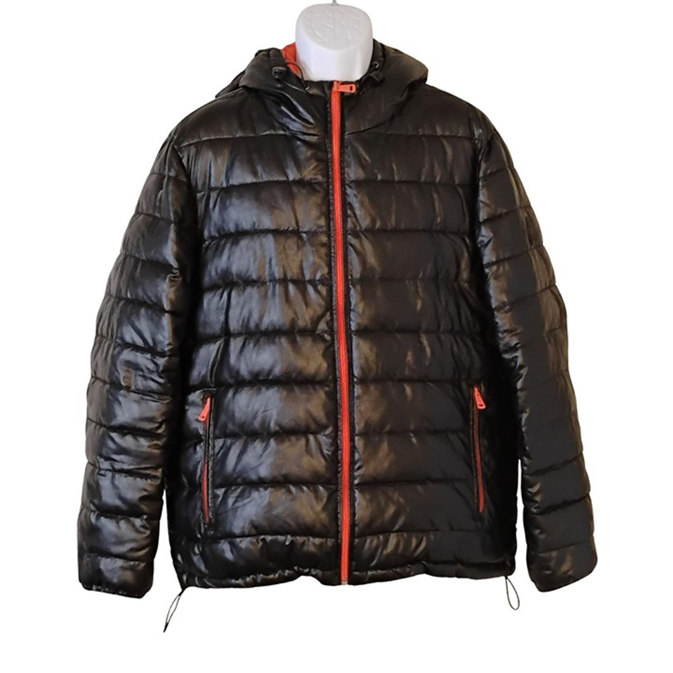 Cole Haan Mens Hooded Puffer Jacket Size L Winter Snow Ski Outdoor Inside Pocket