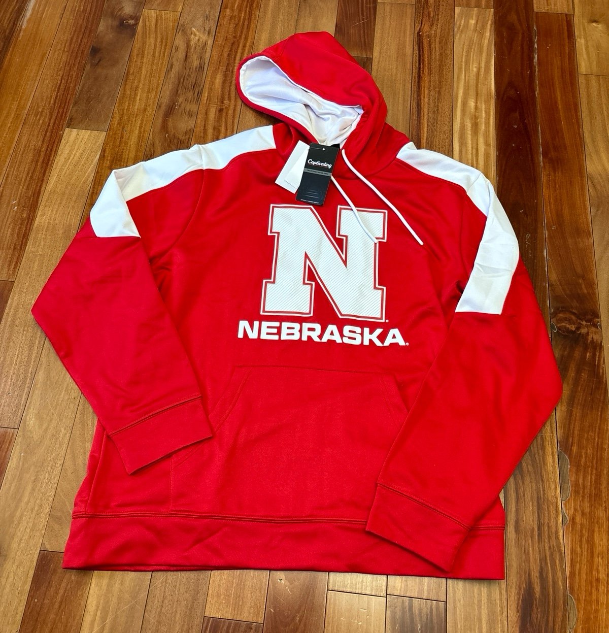 Men’s Large Nebraska Corn Huskers Hoodie Hooded Sweatshirt NEW NWT