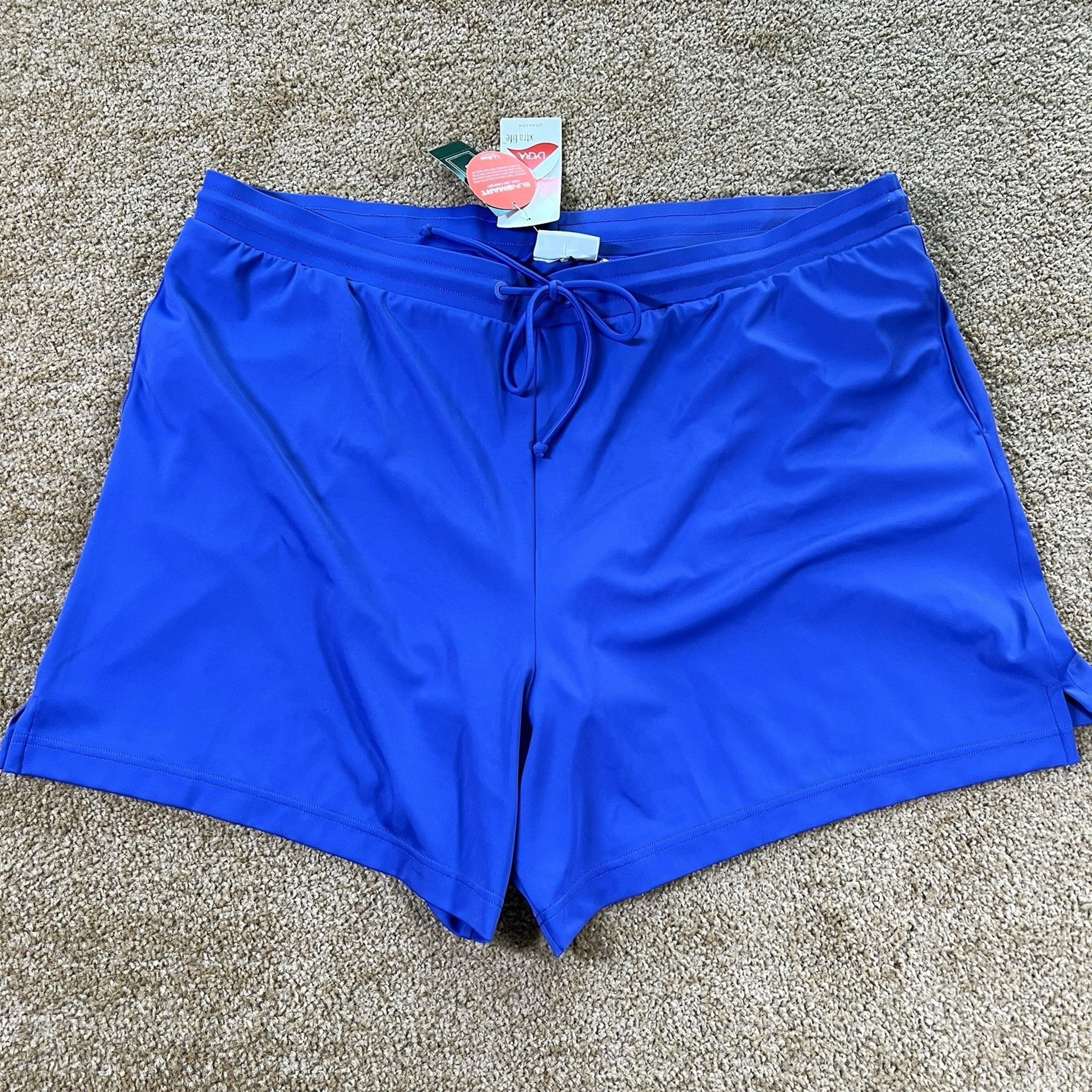 L.L.Bean Swim Shorts Womens 1 Plus Beansport Pull On Blue Drawstring NEW