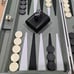 Backgammon Set Game Silver Carry Case 14x9 Sage Green Board Folding Complete