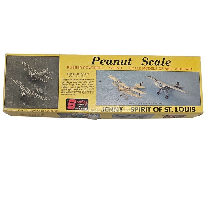 Rubber-Powered Flying Peanut Scale Model Kit Jenny & Spirit Of St. Louis By Ster