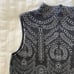 St. John Lace Pattern Sleeveless Mock Neck Sweater Top