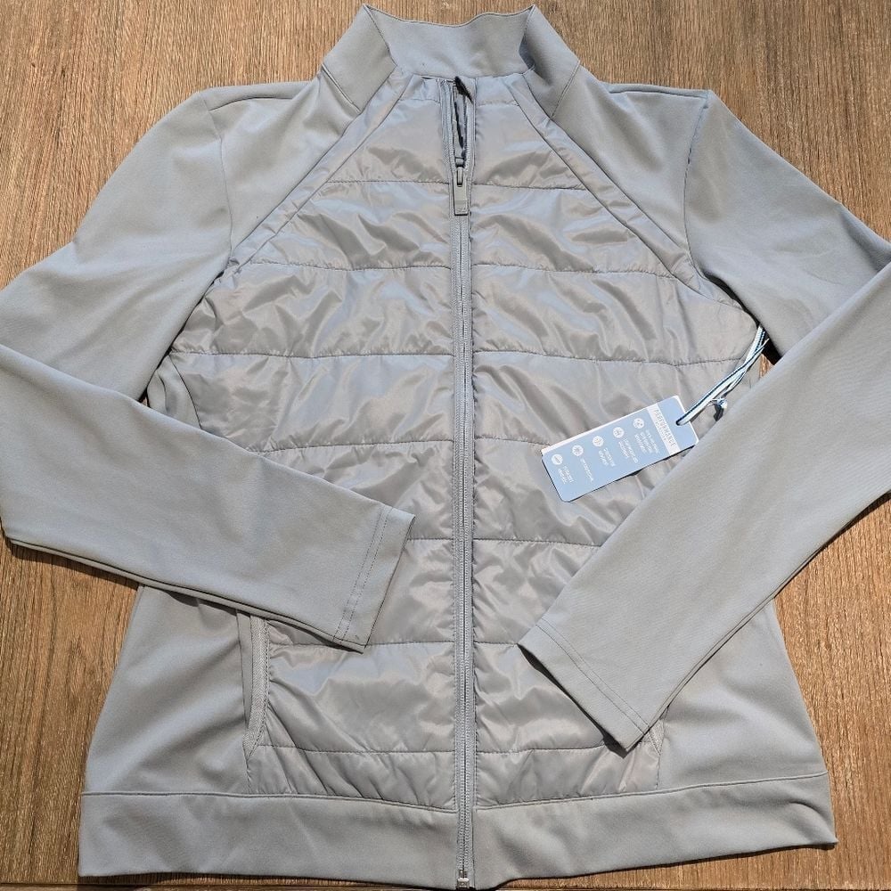 Southern Tide Josette Mixed Media Full Zip Gray Sz S NWT