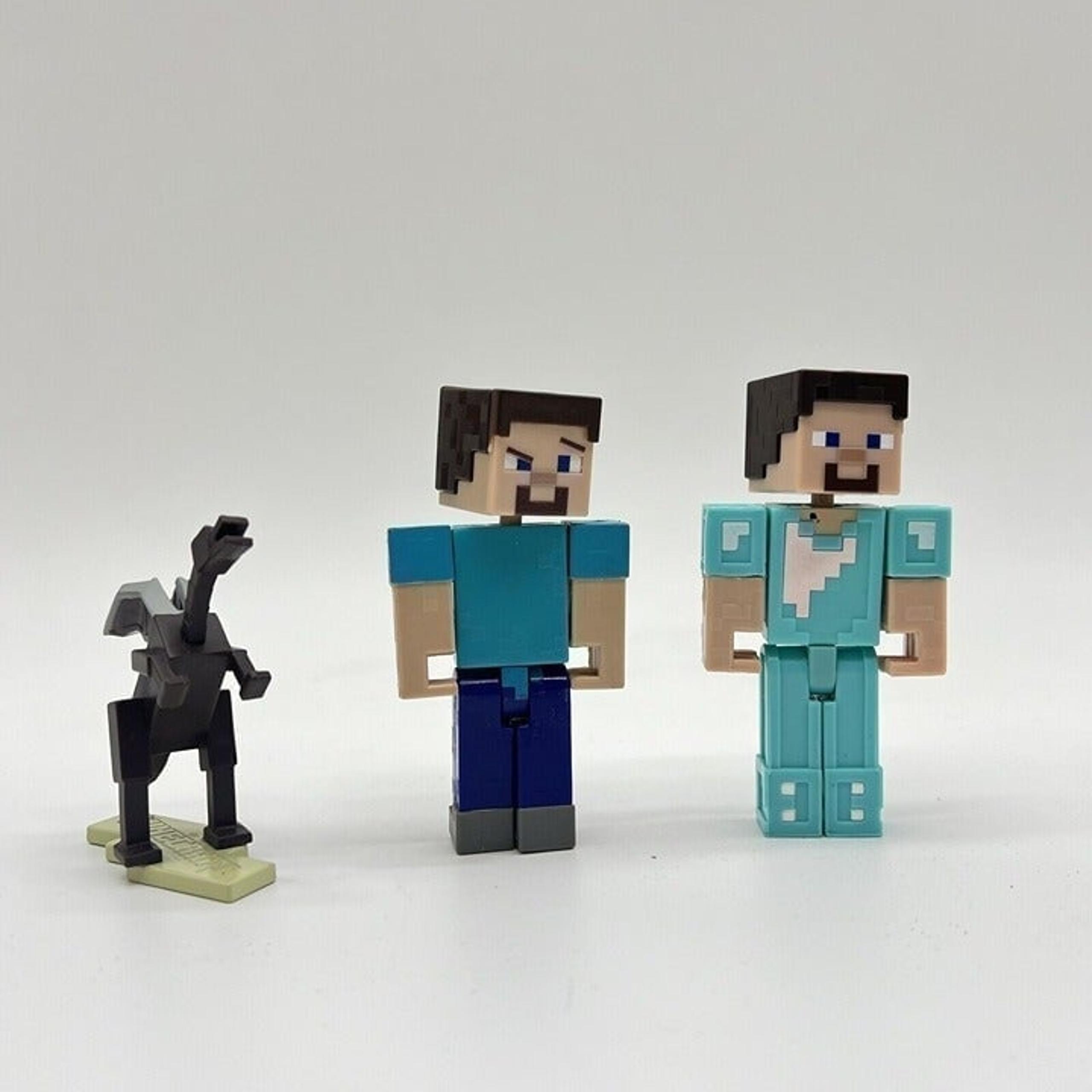 Mojang Minecraft Toy Action Figure Lot Of 3 Steve & Ender Dragon Cake Toppers