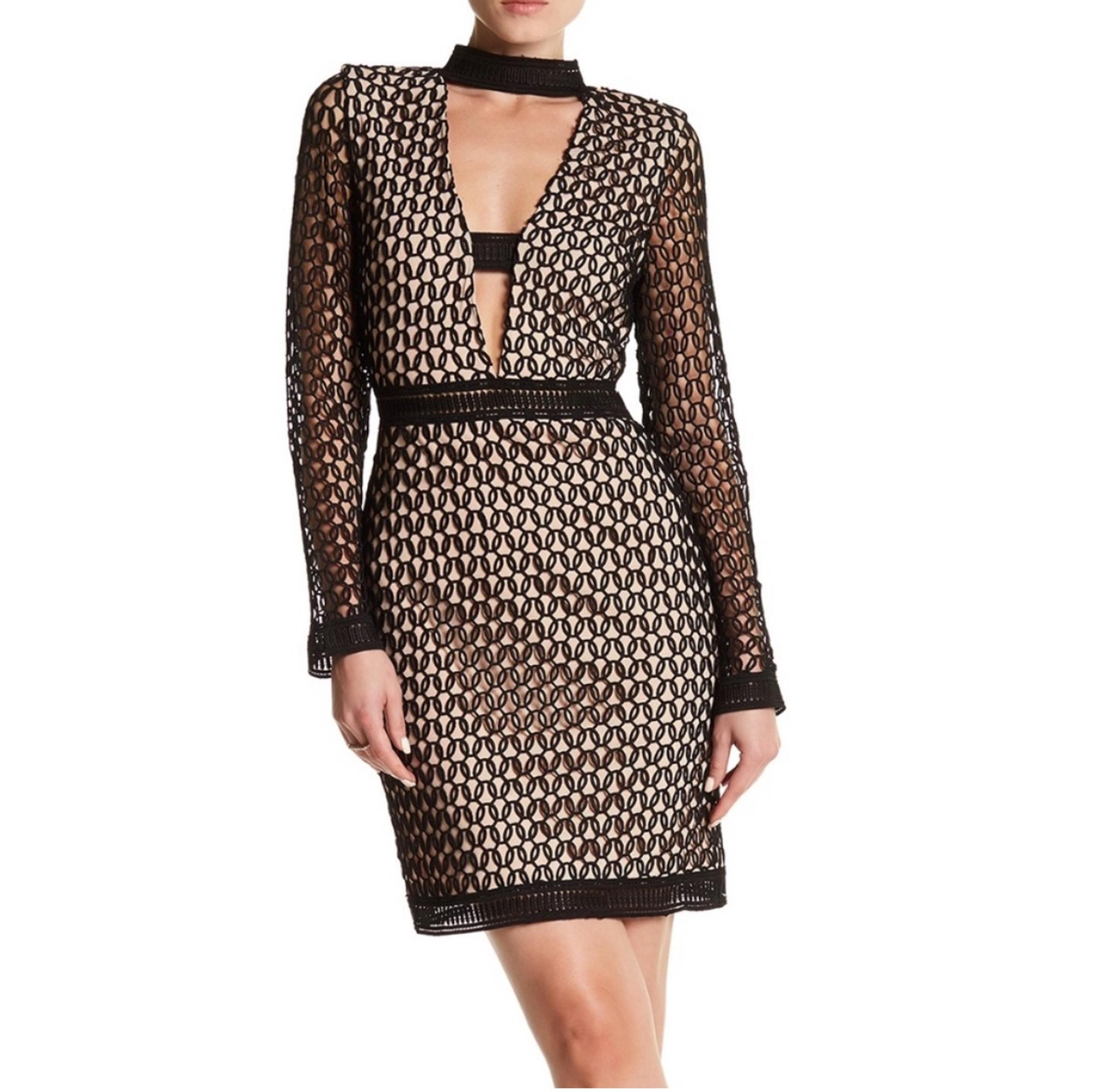 | ELLIATT | Chic Black and Tan Mesh Dress