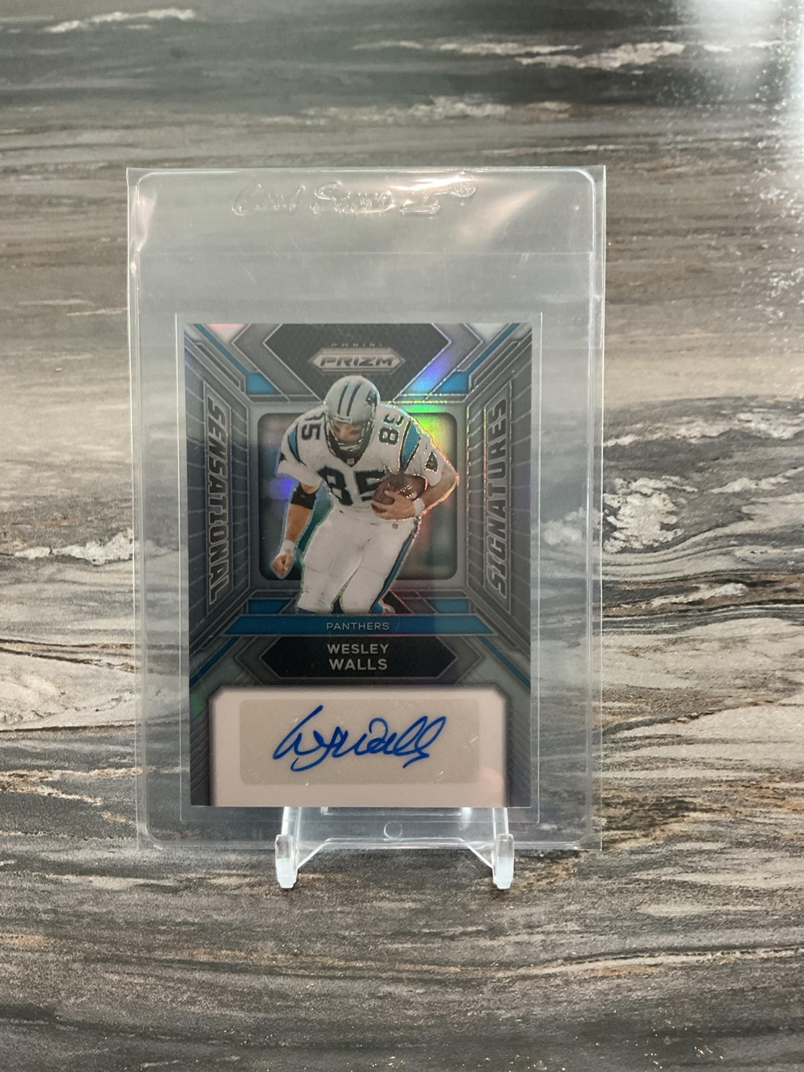 Wesley Walls Carolina Panthers Prizm Silver Holo Autograph Card