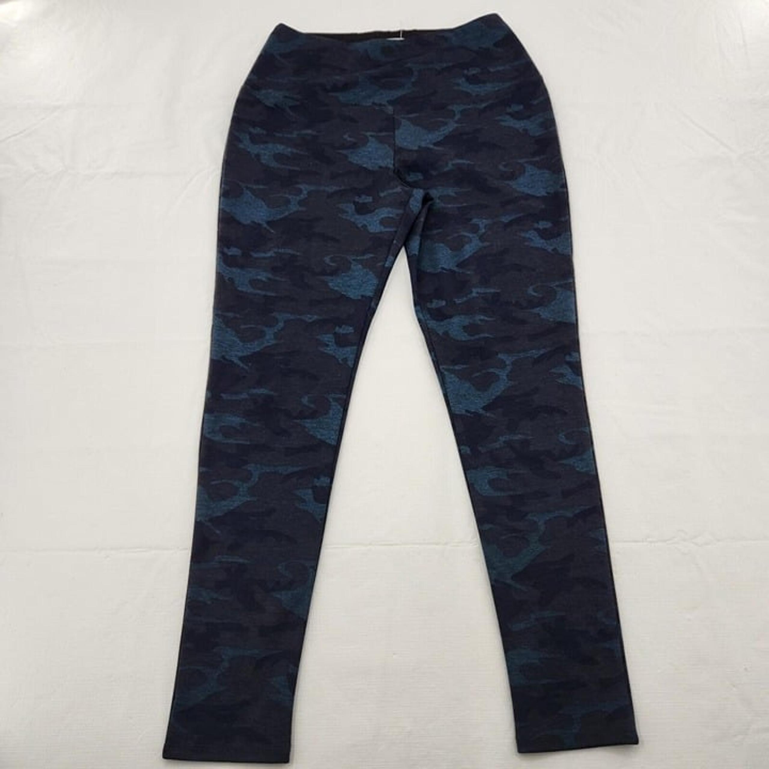 Rachel Zoe Womens Size Medium Black Blue Camo Athletic Leggings