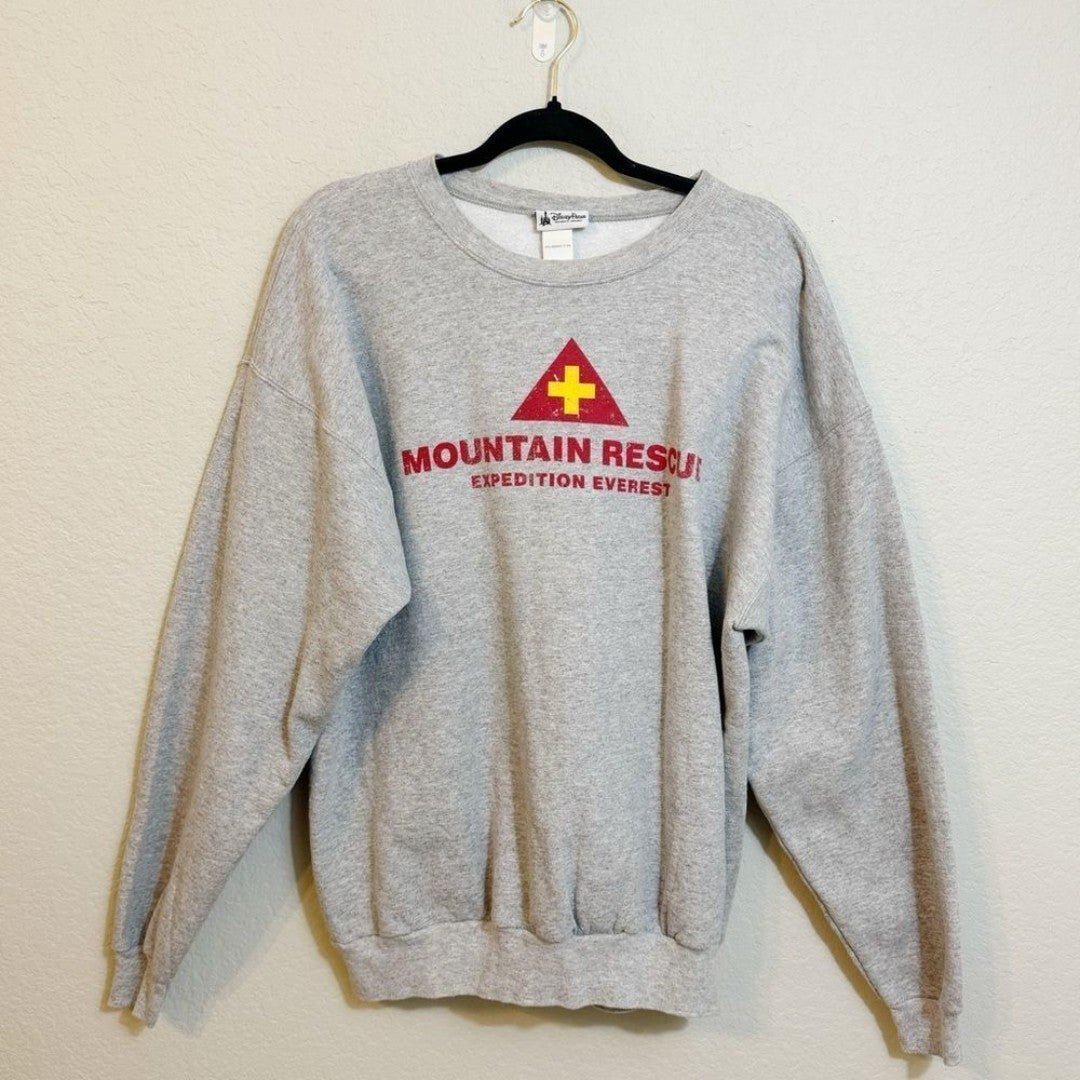 Disney Parks Animal Kingdom Expedition Everest Crewneck Sweatshirt Large Gray