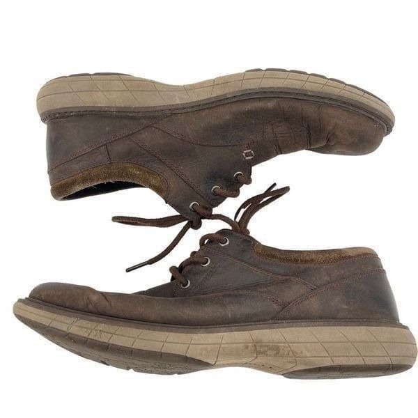 Merrell Mens Oxford Shoes World Vue Lace Up Leather J94355 Brown Size 10