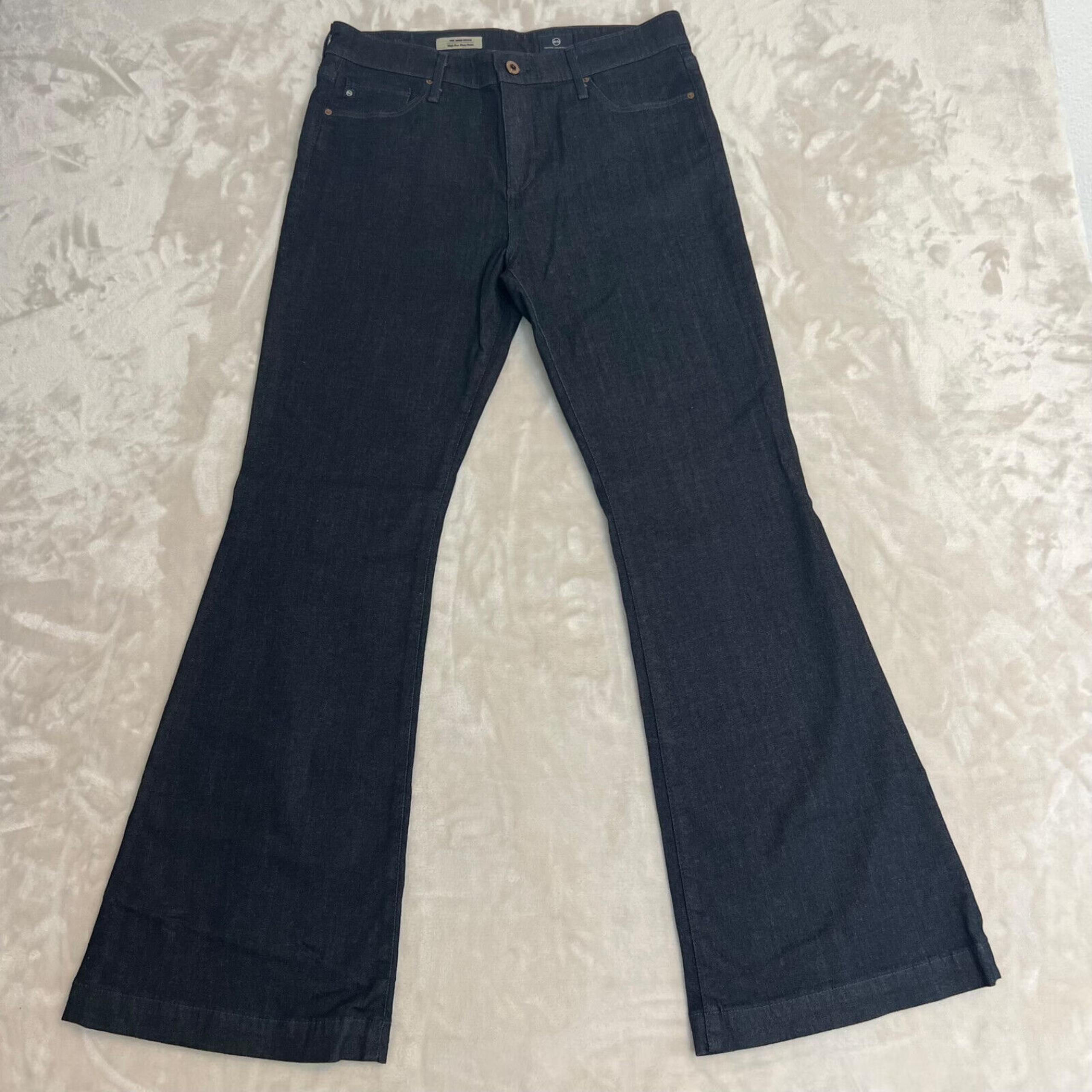 Adriano Goldschmied Jeans Womens 32P Blue Denim The Janis High Rise Flare Preppy