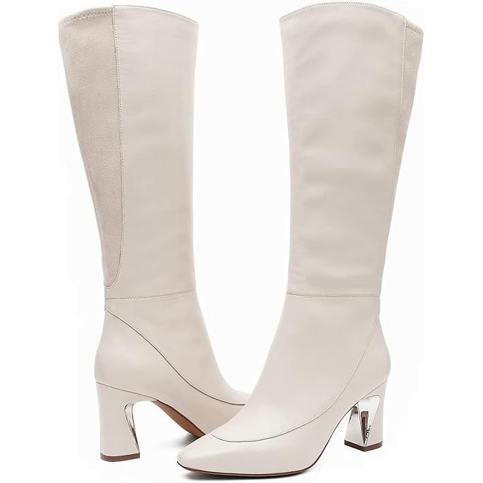 LINEA Paolo Women's size 9 Jaime Cream Leather Stretch Suede NEW