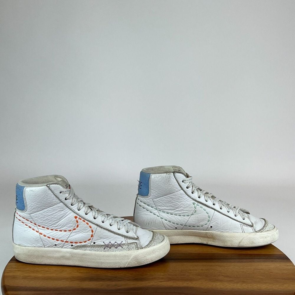 Womens Nike Blazer White Mid Vintage 101 Leather Athletic Shoes Sneakers Size 6