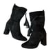 CHELSEA & ZOE Black Mid High Heeled Boots Size 8