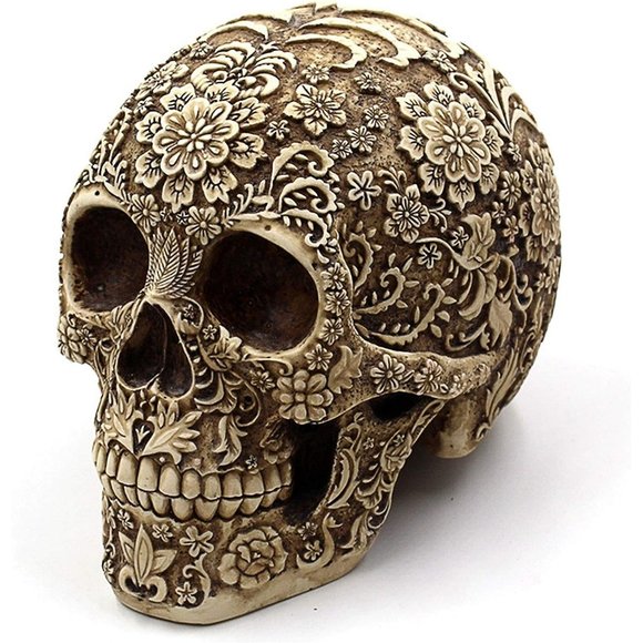 8.1'' Human Head Skeleton Statue Collectible Halloween Decoration