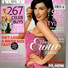 Dita Von Teese UK fashion NEW WOMAN Magazine August 2006 RARE OOP