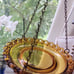 Vintage Amber Glass Bird Feeder