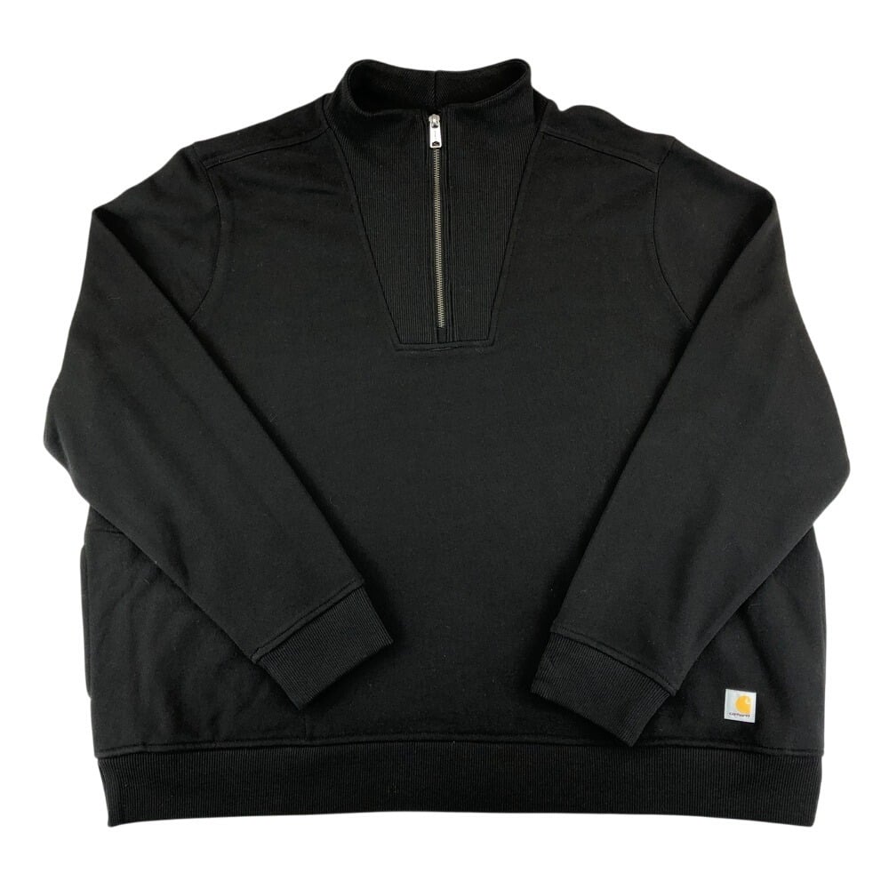 NEW Carhartt Relaxed Fit Half Zip Sweatshirt Womens 2X 20-22 Tencel Fiber Black
