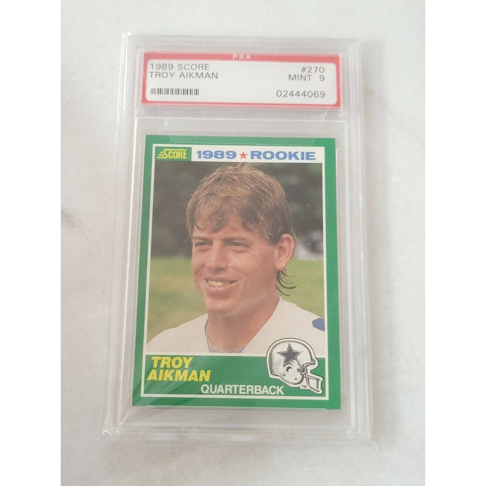 1989 SCORE FOOTBALL TROY AIKMAN ROOKIE RC #270 PSA 9 MINT