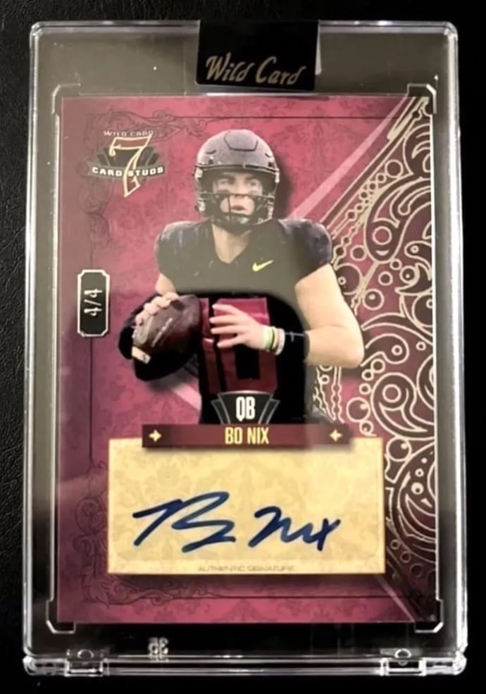 2023 Wild Card Bo 7 Card Stud Pink Bo Nix 4/4