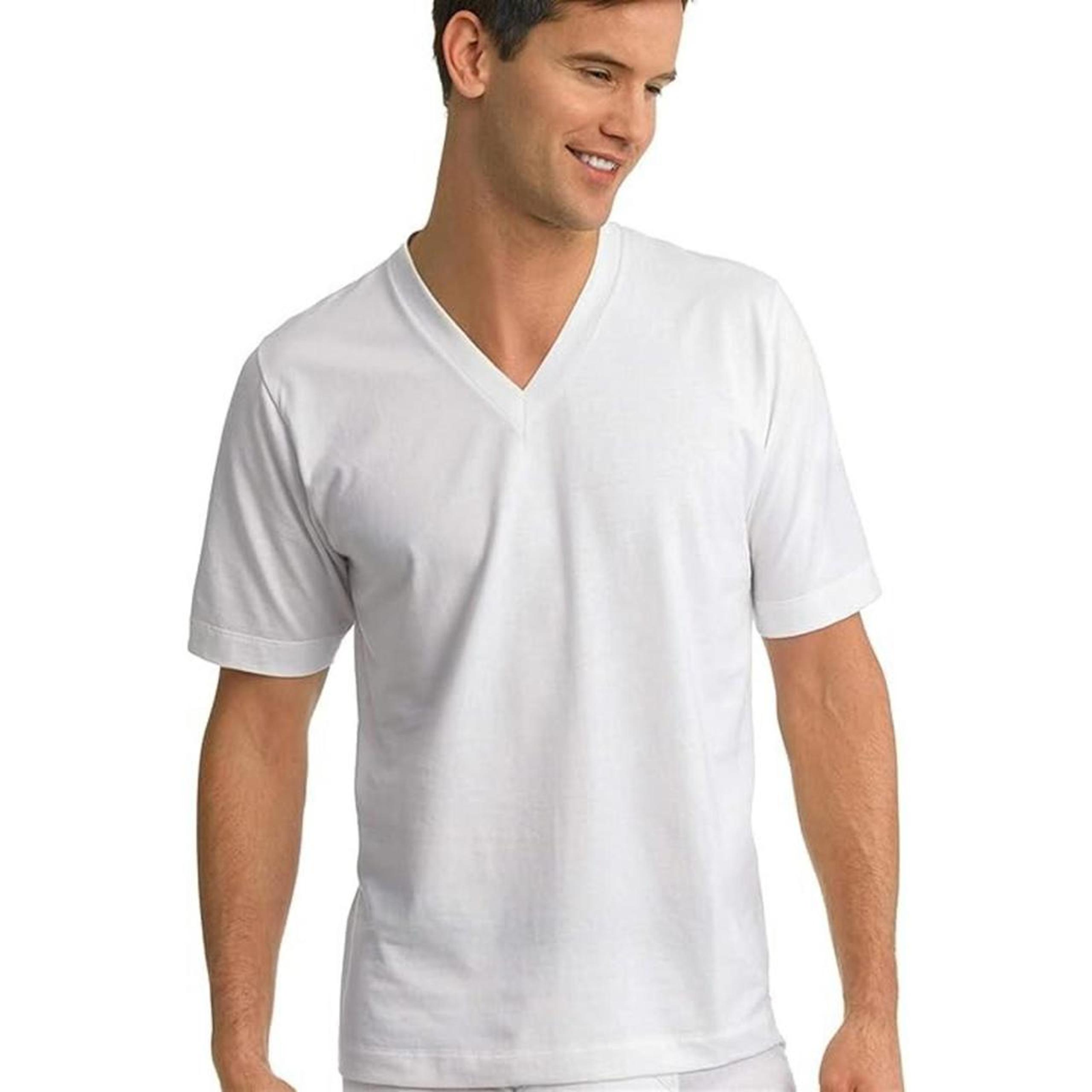 Jockey Men's T-Shirts Staycool V-Neck T-Shirt - 2 Pack, White, Medium 38-40"