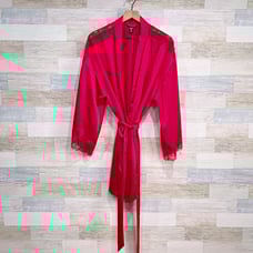 Victorias Secret Satin Lace Lingerie Robe Red Tie Waist Intimates Womens Medium